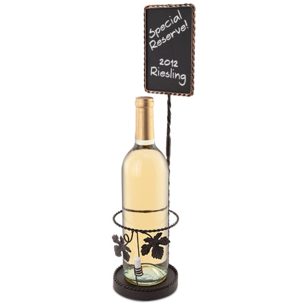 Epic Products Grapevine Wine Bottle Holder with Chalkboard Sign, New In Box